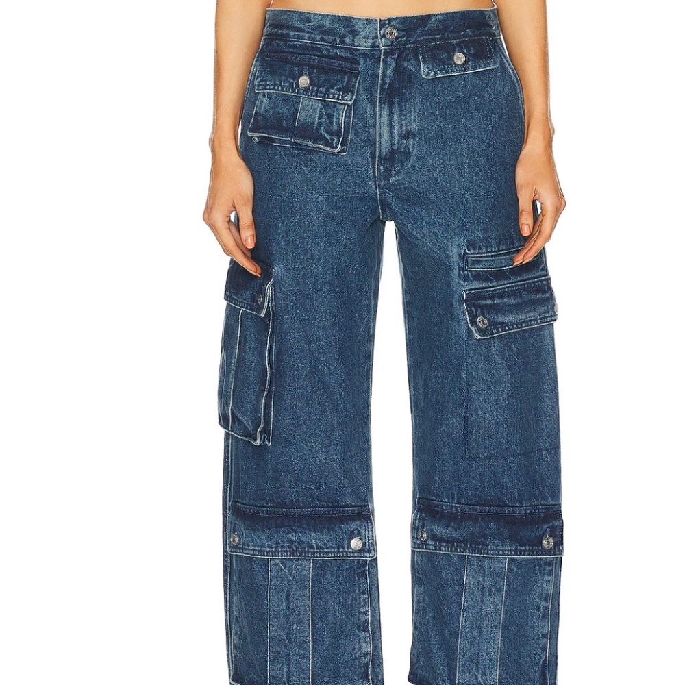 Grlfrnd Lara wide leg cargo jean